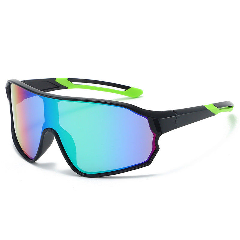 Fashionable Sports Sunglasses with Colorful Mirror Lenses - UV400 Protection for Cycling & Outdoor Activities BLACK