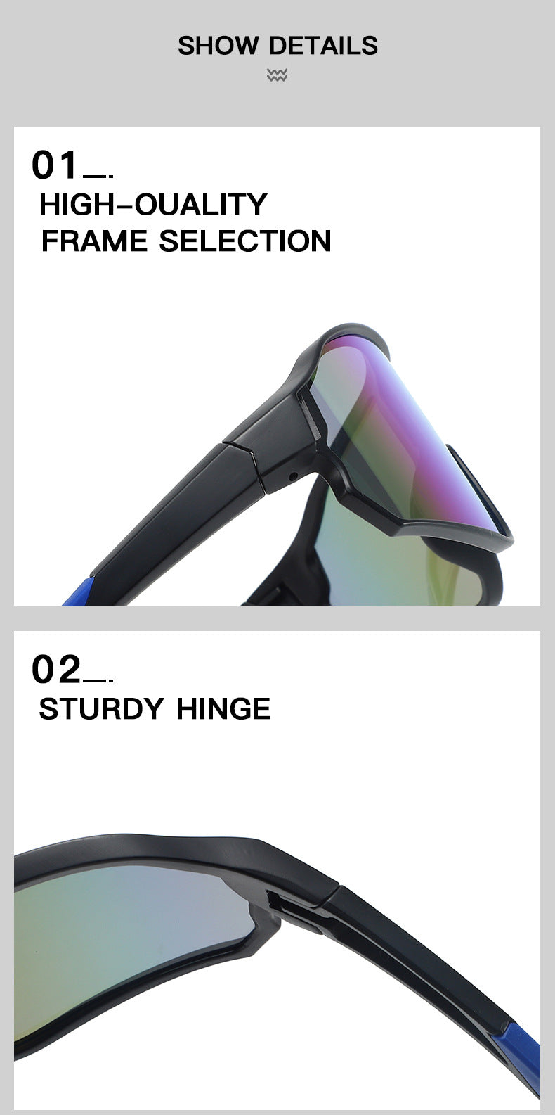 Fashionable Sports Sunglasses with Colorful Mirror Lenses - UV400 Protection for Cycling & Outdoor Activities BLACK